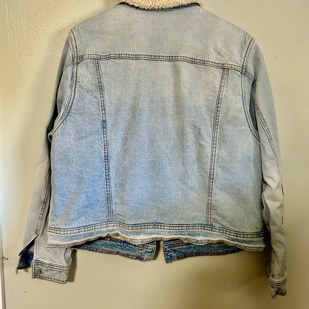 Universal Threads Faux Shearling Lined Denim Blue… - image 2